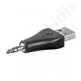 Adapter; USB 2.0; USB A plug, Jack 3.5mm 3pin plug; gold plated