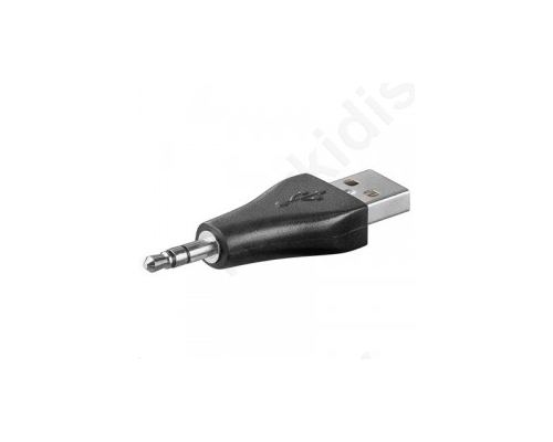 Adapter; USB 2.0; USB A plug, Jack 3.5mm 3pin plug; gold plated