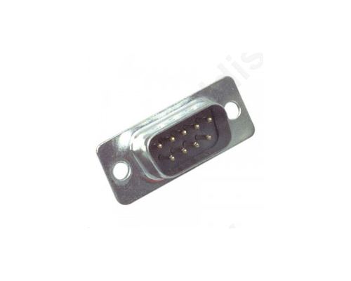 D-Connector plugs with solder bucket termination Gold plated terminals 9 pins