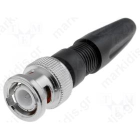 Plug BNC male with bend protection straight 50Ω for cable