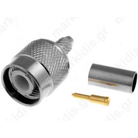 Plug; TNC; male; straight; RG58; crimped; for cable