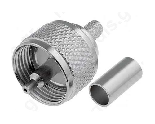 UHF-011 Plug; UHF (PL-259); male; straight; RG58; soldering, crimped