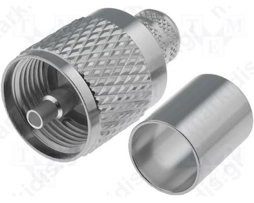 Plug UHF (PL259) Male Straight KX13,RG214 Crimped For Cable