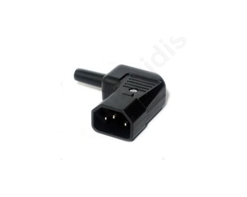 CONNECTOR IEC 60320 AC MAINS C14 (E) PLUG MALE FOR CABLE 10A