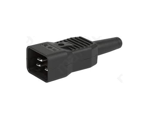 Connector IEC 60320 AC mains C20 (I) plug male for cable 16A