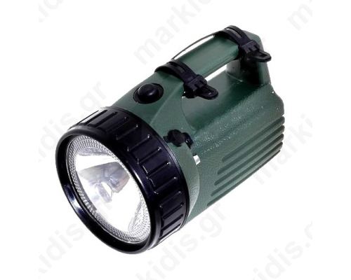 Torch: rechargeable battery waterproof,5,5V/1A halogen bulb