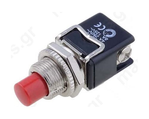 Διακόπτης Push-Button Off-(On) 4A/250V Βίδα 12mm