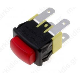 Switch push-button 2-position DPST-NO 16A/250VAC red 20momh