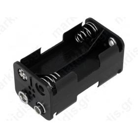 BATTERY HOLDER 4XAA WITH CLIPS