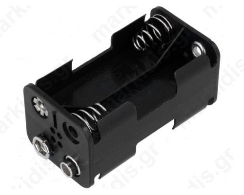 BATTERY HOLDER 4XAA WITH CLIPS