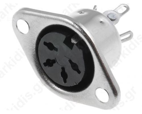 Socket DIN female PIN:4 Pin layout:216° straight soldering