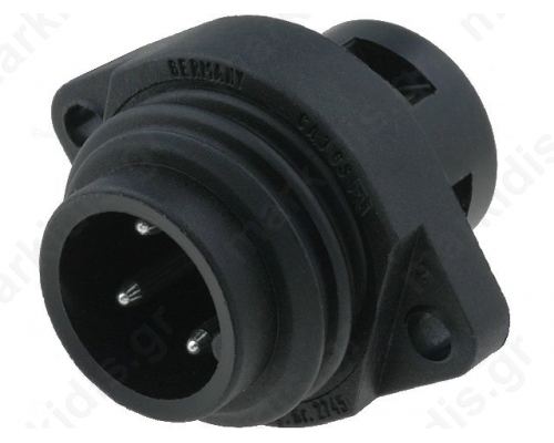 CA3GS Connector: circular; Series: CA; male; socket; 400V; 16A; IP67