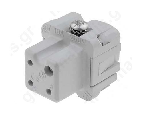 Connector: square female CK/MK PIN:4; 3+PE size 21.21 10A 250V