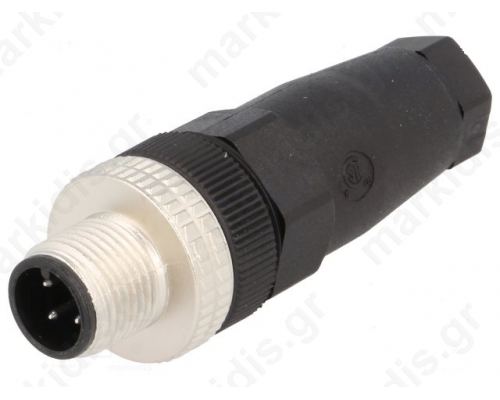 Connector M12 male PIN4 straight A code-DeviceNet / CANopen
