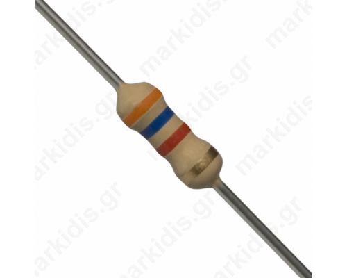 Resistor metal film THT 3.6komh 0.4W ±1% 1.9x3.7mm 50ppm/°C