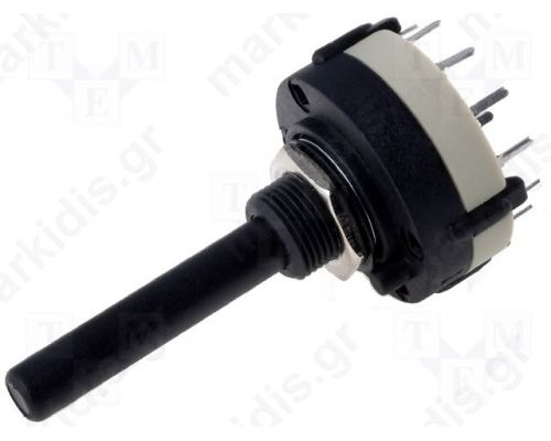 SWITCH ROTARY 4-POSITION 0.3A/125VAC 1A/30VDC POLES NUMBER 3