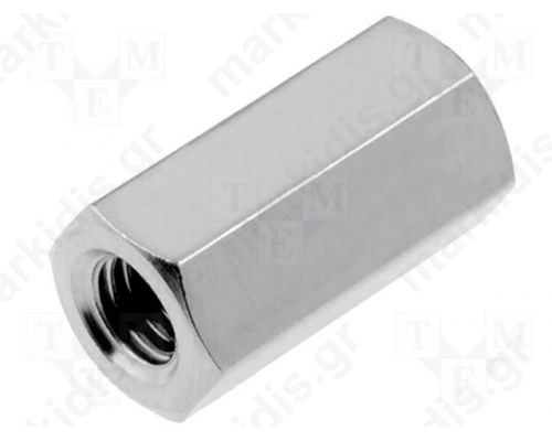 Screwed spacing bushing brass 10mm Int.thread M3