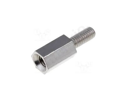 TFM-M3X8/DR213 Screwed spacer sleeve; Int.thread: M3; 8mm; Ext.thread: M3; brass