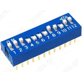 DIP-SWITCH Poles number 12 ON-OFF 0.05A/12VDC 100m Ω