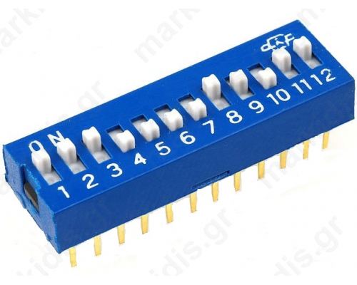 DIP-SWITCH Poles number 12 ON-OFF 0.05A/12VDC 100m Ω