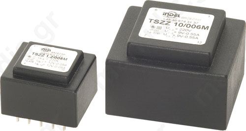 Transformer encapsulated 2VA 230VAC 9V 222.2mA PCB