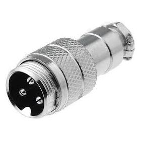 Plug microphone male PIN:3 for cable straight