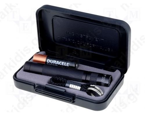 Torch: miniature; Body col: black; 80mm