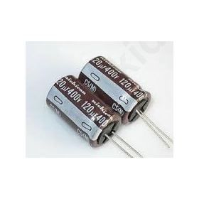 Capacitor: electrolytic; THT; 120uF; 400V; O18x31.5mm; Pitch:7.5mm