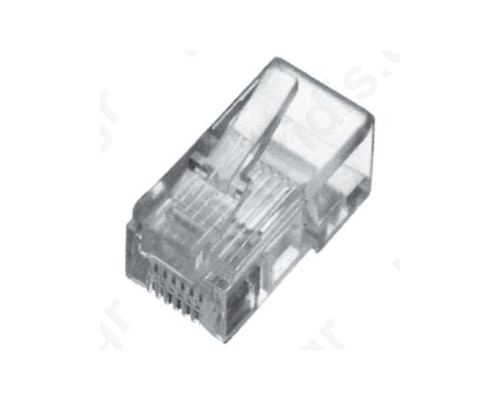 CONNECTOR RJ12 PLUG PIN:6 PIN LAYOUT 6P6C IDC CRIMPED