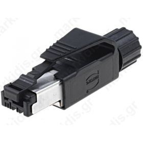 Plug; RJ45; PIN:4; Cat:5; gold plated; Pin layout:8p4c; 6.1?6.9mm