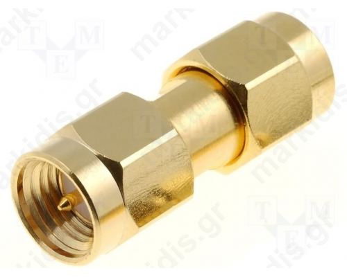 Coupler; SMA male, both sides; straight; 50omh; teflon; gold plated