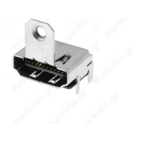 HDMI-GK-U Connector: HDMI; socket; with holder; PIN:19; gold flash; SMT