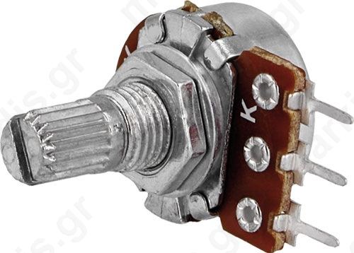 Potentiometer shaft single turn 22k 0hm