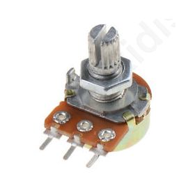 R16110N-A1K Potentiometer: shaft; single turn; 1k Ω; 50mW; ±20%; THT; 6mm; metal