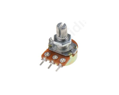 R16110N-A1K Potentiometer: shaft; single turn; 1k Ω; 50mW; ±20%; THT; 6mm; metal