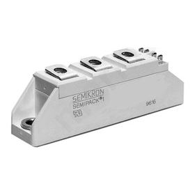 Semikron, SKKT 106B16 E, Dual Thyristor Module SCR, 106A 1600V, 7-pin SEMIPACK?1