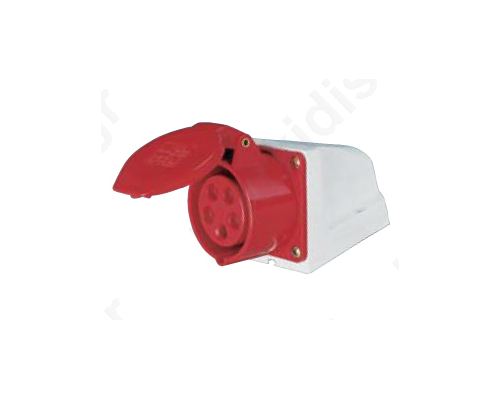 INDUSTRIAL CONNECTOR FEMALE 5POLES WALL 16A