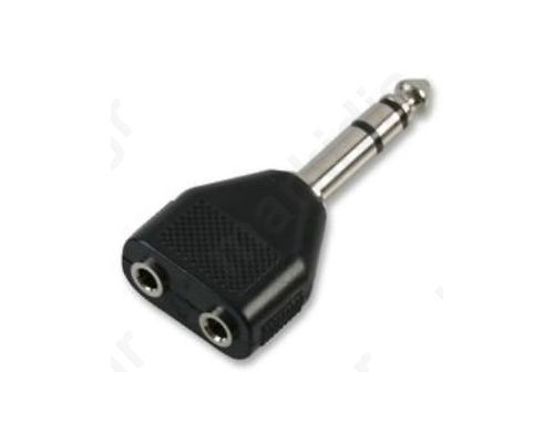 ADAPTOR 6,3MM ΑΡΣΕΝΙΚΟ STEREO ΣΕ 2 X 3,5MM ΘΗΛΥΚΟ MONO