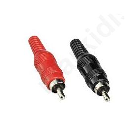 RCA PLUG WITH PLASTIC HANDLE  RED/BLACK