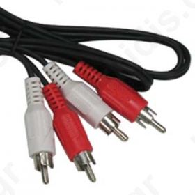 Καλώδιο 1.5m Audio 2 Rca Αρσ. Σε 2 Rca Αρσ. Επίχρυσο