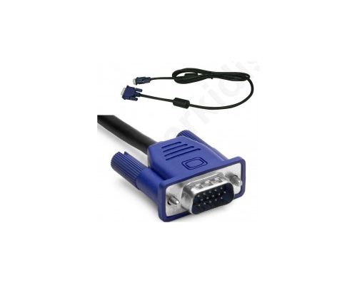 Cable DeTech VGA - VGA, 5m, Ferrite