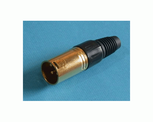 PLUG CANNON 3P male Gold plated.