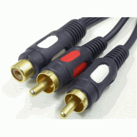 A/V CABLE RCA FEMALE TO 2RCA MALE
