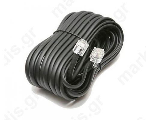 Cable: telephone; RJ11 plug, both sides 10m black