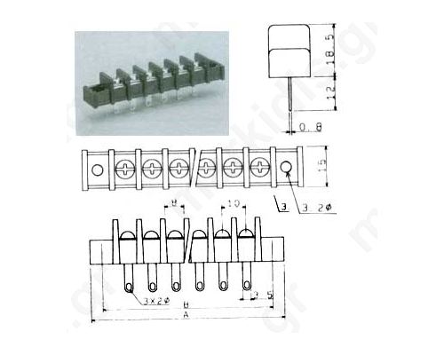 TERMINAL BLOCK 15Α 3Ρ ΓΙΑ ΚΑΛΩΔΙΟ