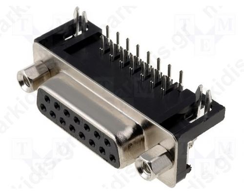 CONNECTOR D-SUB ΘΗΛ 15P ΓΩΝΙΑΚΟΣ