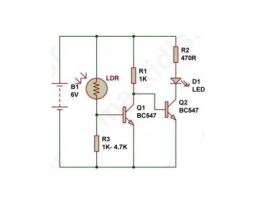 Dark sensor using two transistors