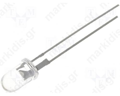 LED 5mm λευκό ψυχρό 30000 40000(typ)-50000mcd 15° 75mA