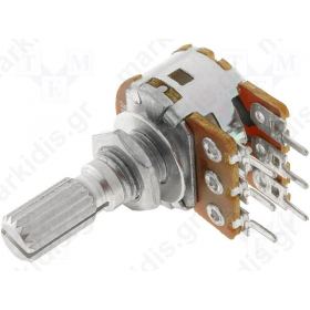 Potentiometer shaft single turn 100k Ω 125mW ±20% THT 6mm