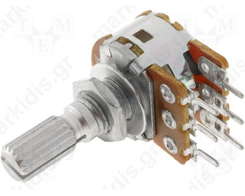 Potentiometer shaft single turn 100k Ω 125mW ±20% THT 6mm